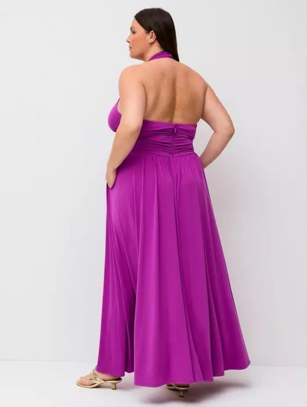 Torrid Studio Plunge Empire Waist Evening Dress Women's Plus Sz 3X Nwt - Picture 2 of 4